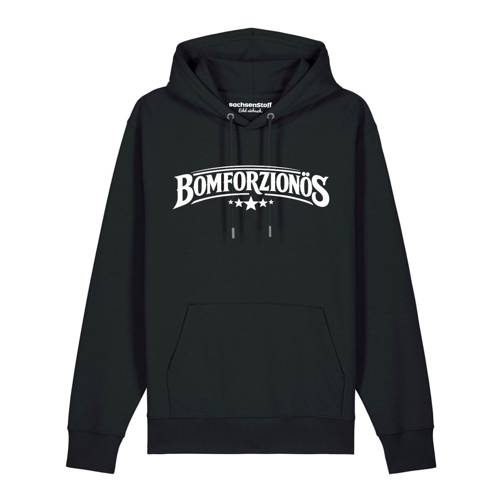 Bomforzionös Hoodie von sachsenStoff Sächsische Hoodies im Sachsen Dialekt Dresden Leipzig Shop