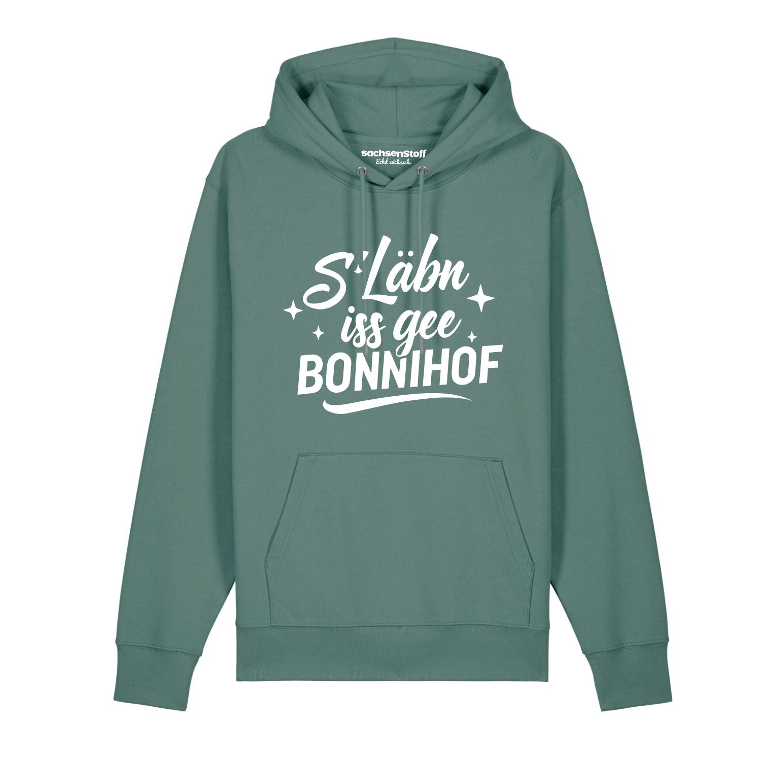 Das Leben ist kein Ponyhof Bonnihof Hoodie von sachsenStoff Sächsische Hoodies im Sachsen Dialekt Dresden Leipzig Shop