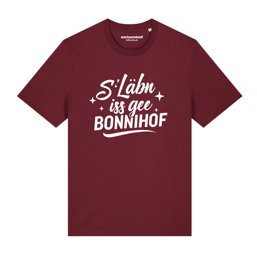 Das Leben ist kein Ponyhof Bonnihof T-Shirt von sachsenStoff Sächsische Hoodies im Sachsen Dialekt Dresden Leipzig Mode Shop