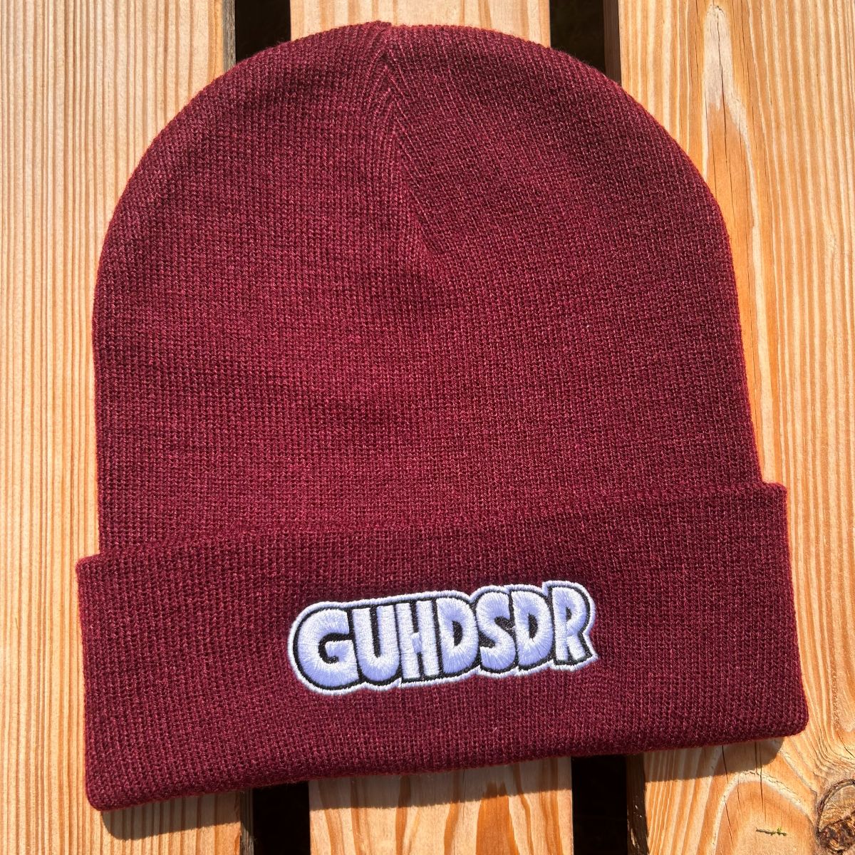 Mütze #GUHDSDR Bestickter Sachsen Beanie für Herren | Sächsische Strickmütze