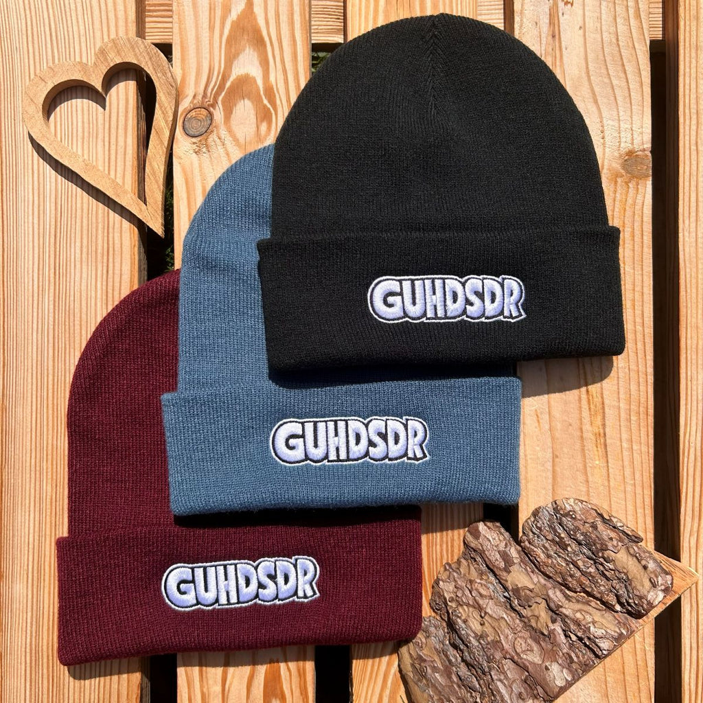Mütze #GUHDSDR Bestickter Sachsen Beanie für Herren | Sächsische Strickmütze