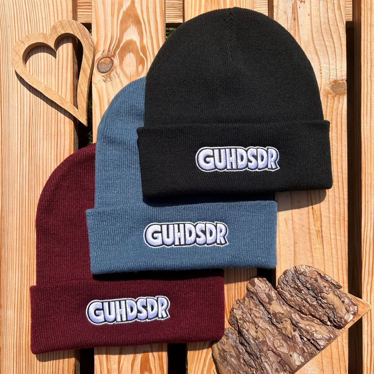 Mütze #GUHDSDR Bestickter Sachsen Beanie für Herren | Sächsische Strickmütze
