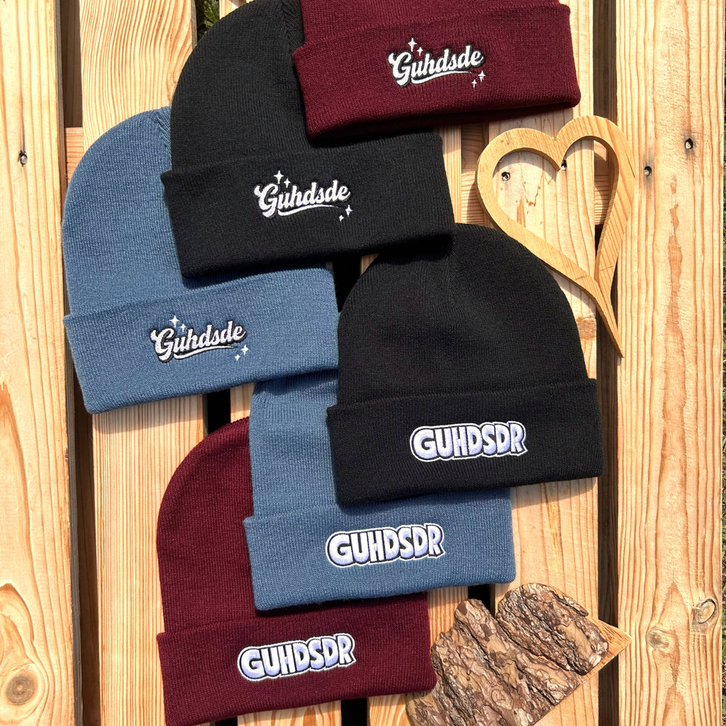 Mütze #GUHDSDR Bestickter Sachsen Beanie für Herren | Sächsische Strickmütze