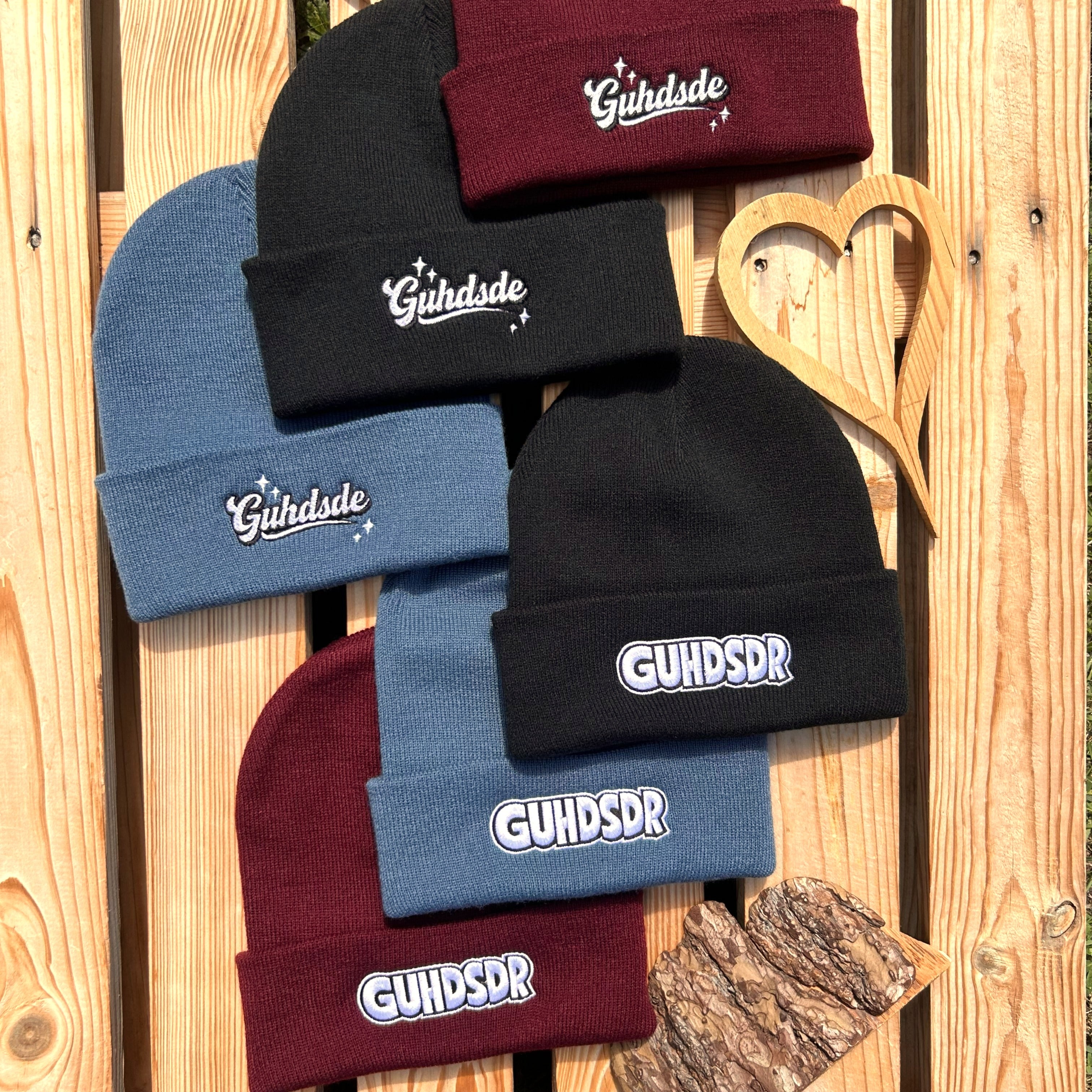 Mütze #GUHDSDR Bestickter Sachsen Beanie für Herren | Sächsische Strickmütze