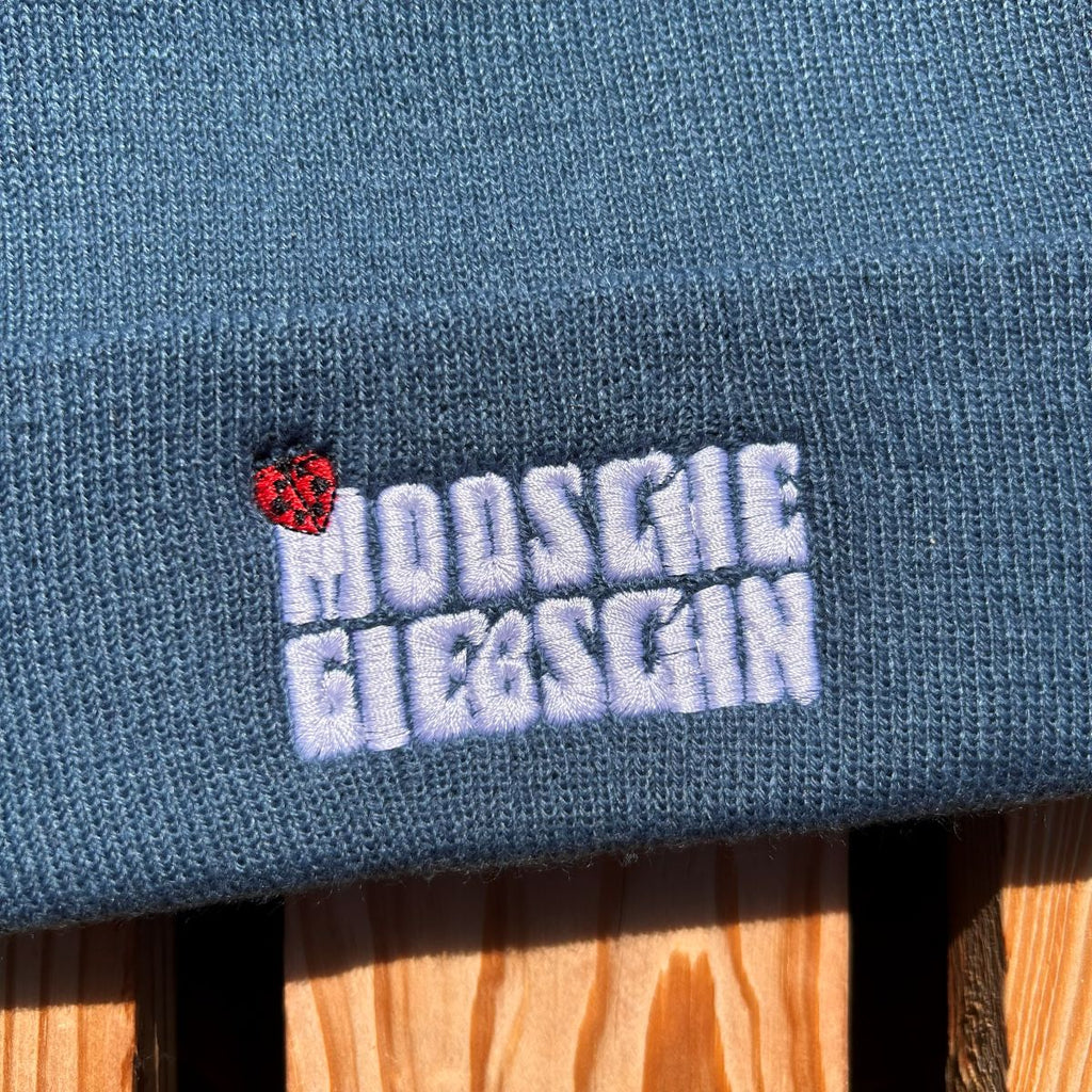 Mütze #MODSCHEGIEBSCHN Bestickter Sachsen Beanie für Damen | Sächsische Strickmütze