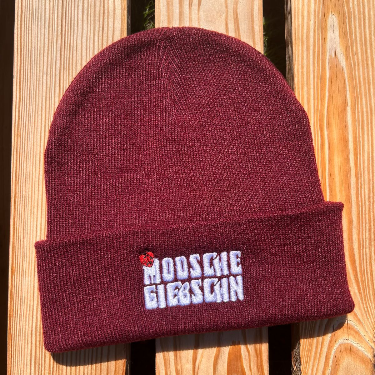Mütze #MODSCHEGIEBSCHN Bestickter Sachsen Beanie für Damen | Sächsische Strickmütze