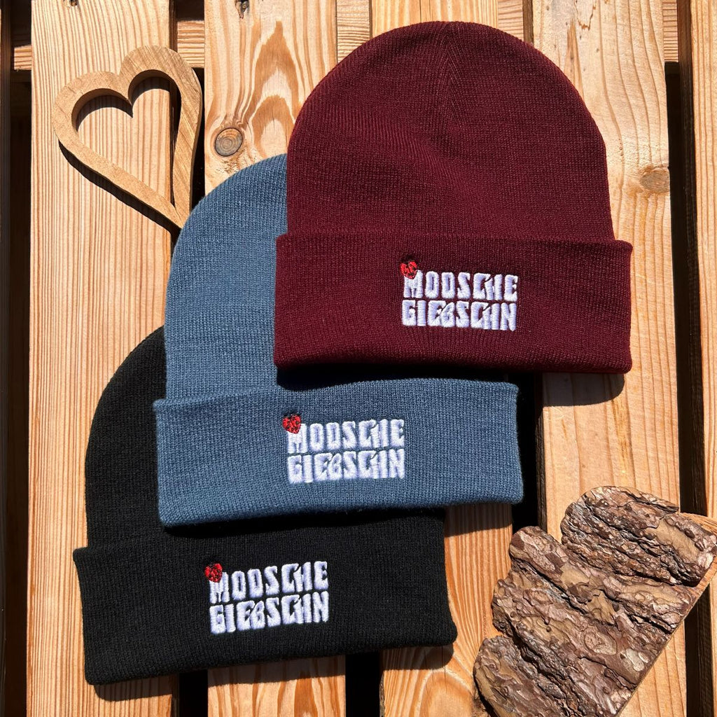 Mütze #MODSCHEGIEBSCHN Bestickter Sachsen Beanie für Damen | Sächsische Strickmütze