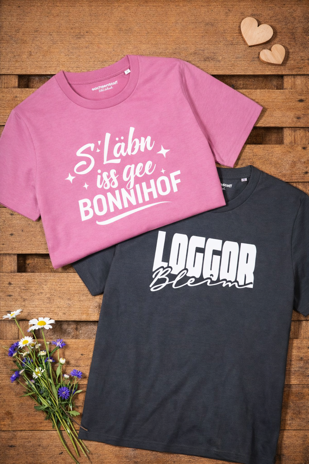 Sächsische T-Shirts und Hoodies Sachsen Mode von sachsenStoff im sächischen Dialekt