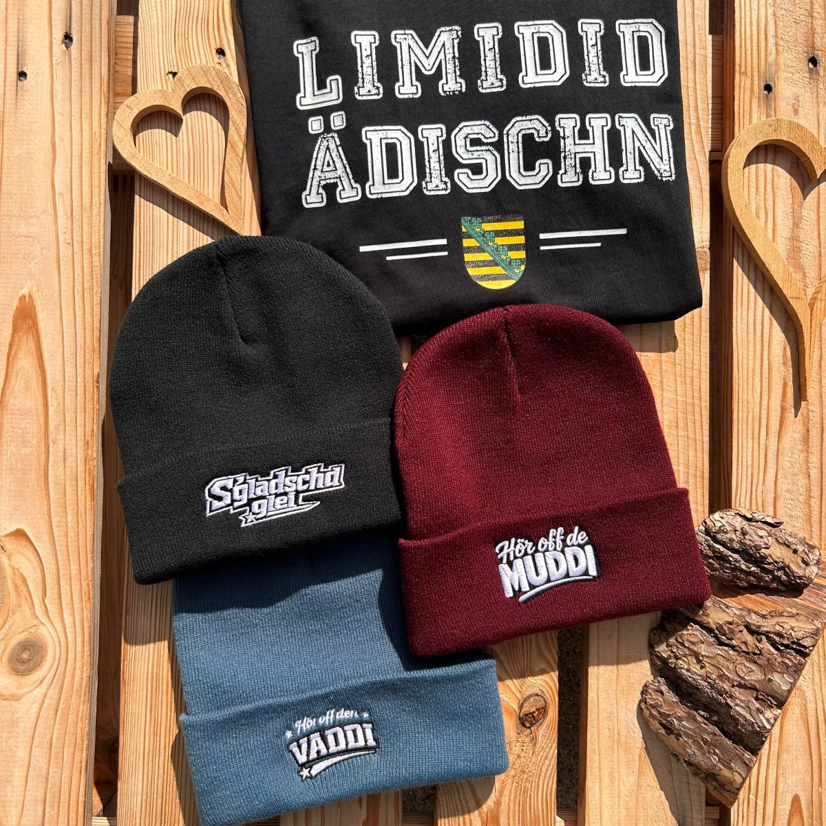 Mütze #MUDDI Bestickter Sachsen Beanie für Damen | Sächsische Strickmütze