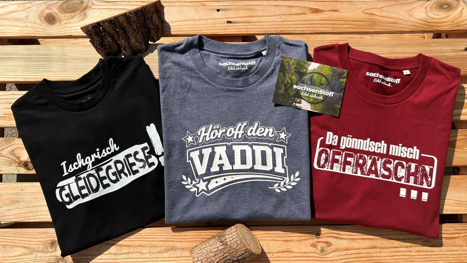 Sächsische Sprüche T-Shirts für Männer von sachsenStoff im Sachsen Dialekt sächsische Schweiz Mode Shop