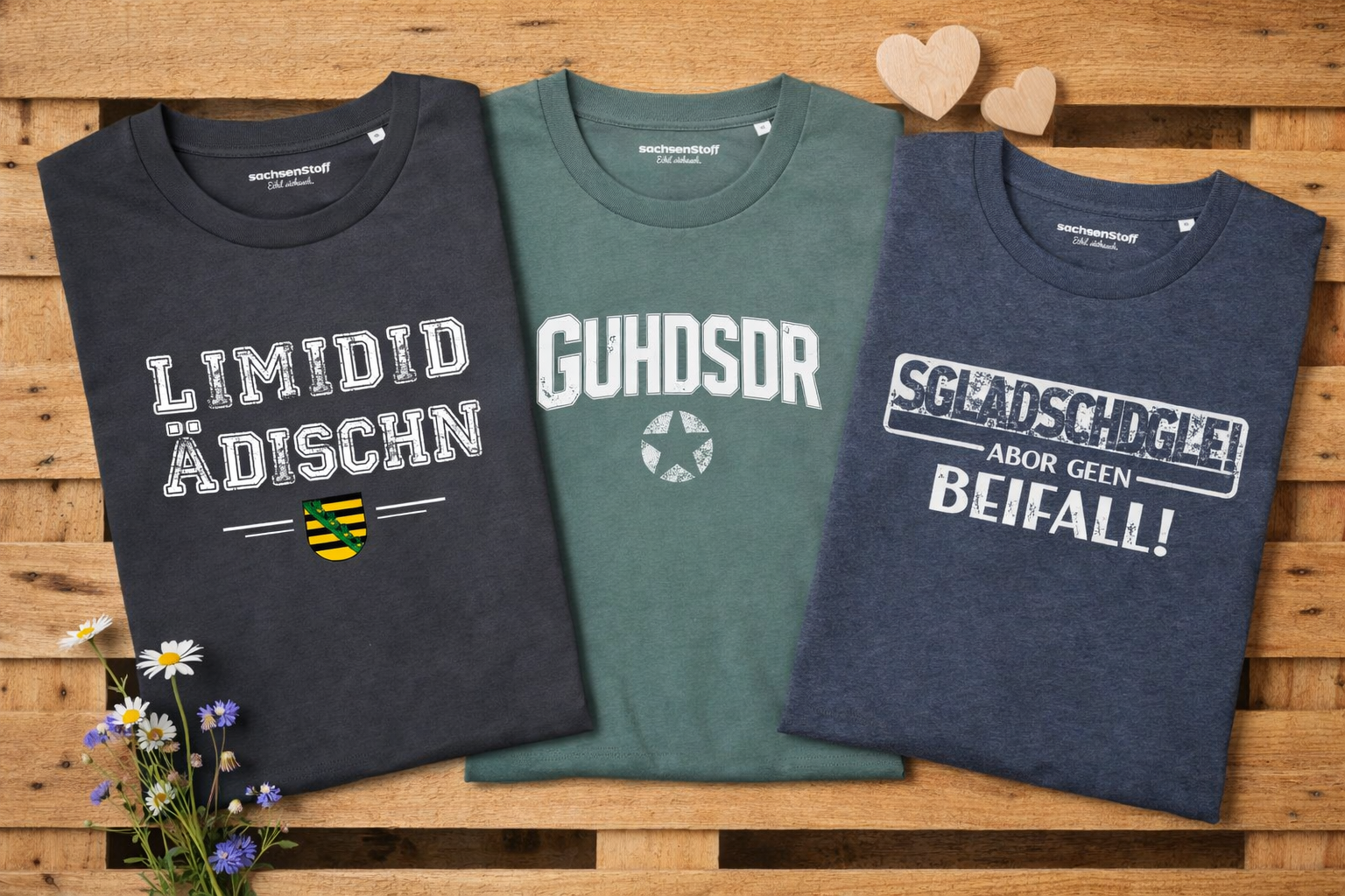 Sächsische T-Shirts und Hoodies für Damen und Herren von sachsenStoff dem Modelabel aus Sachsen