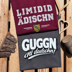 Sächsische Damen T-Shirts von sachsenStoff mit Sprüchen aus Sachsen im sächsischen Dialekt Mode aus Sachsen Shop Dresden Leipzig
