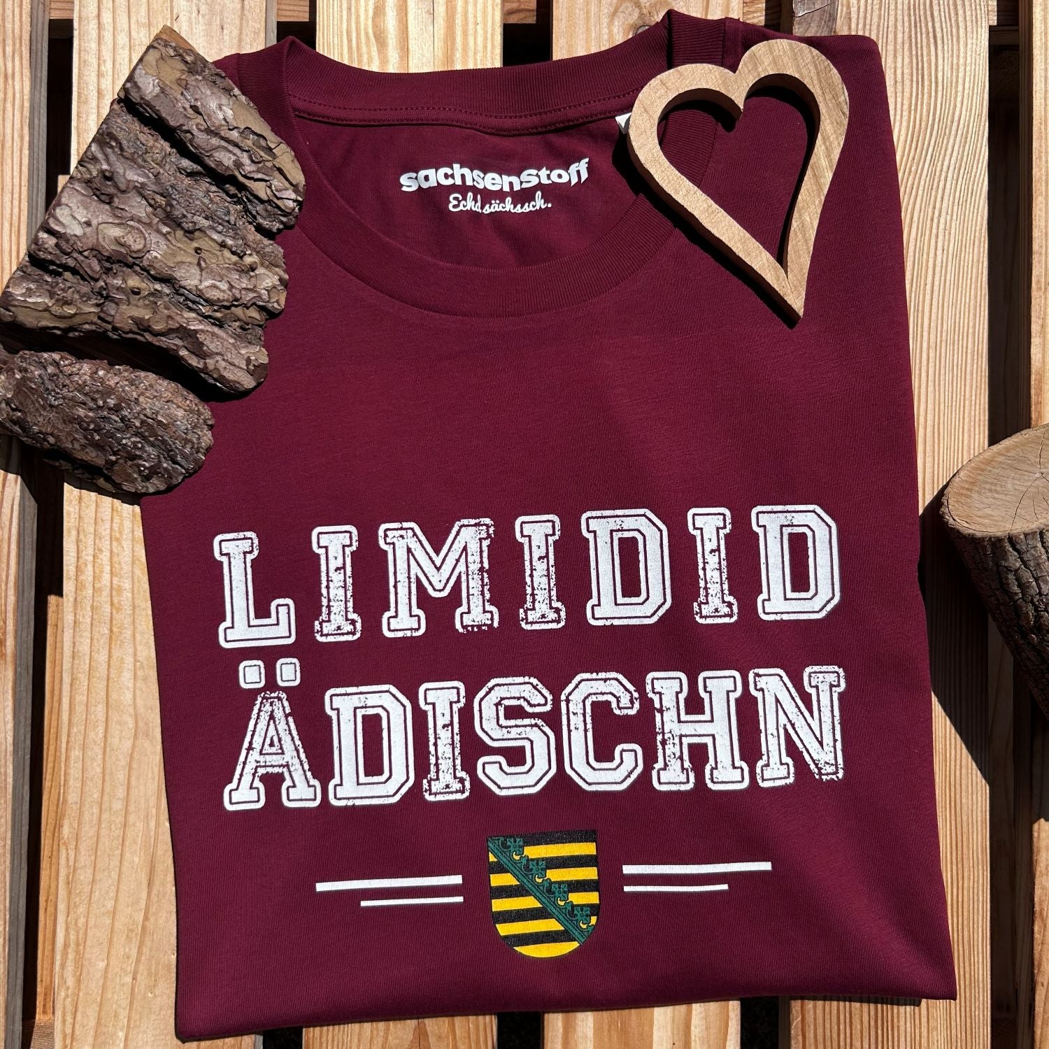 #LIMIDIDÄDISCHN Sachsen T-Shirt für Herren | Sächsisches Dialekt Shirt aus Bio-Baumwolle