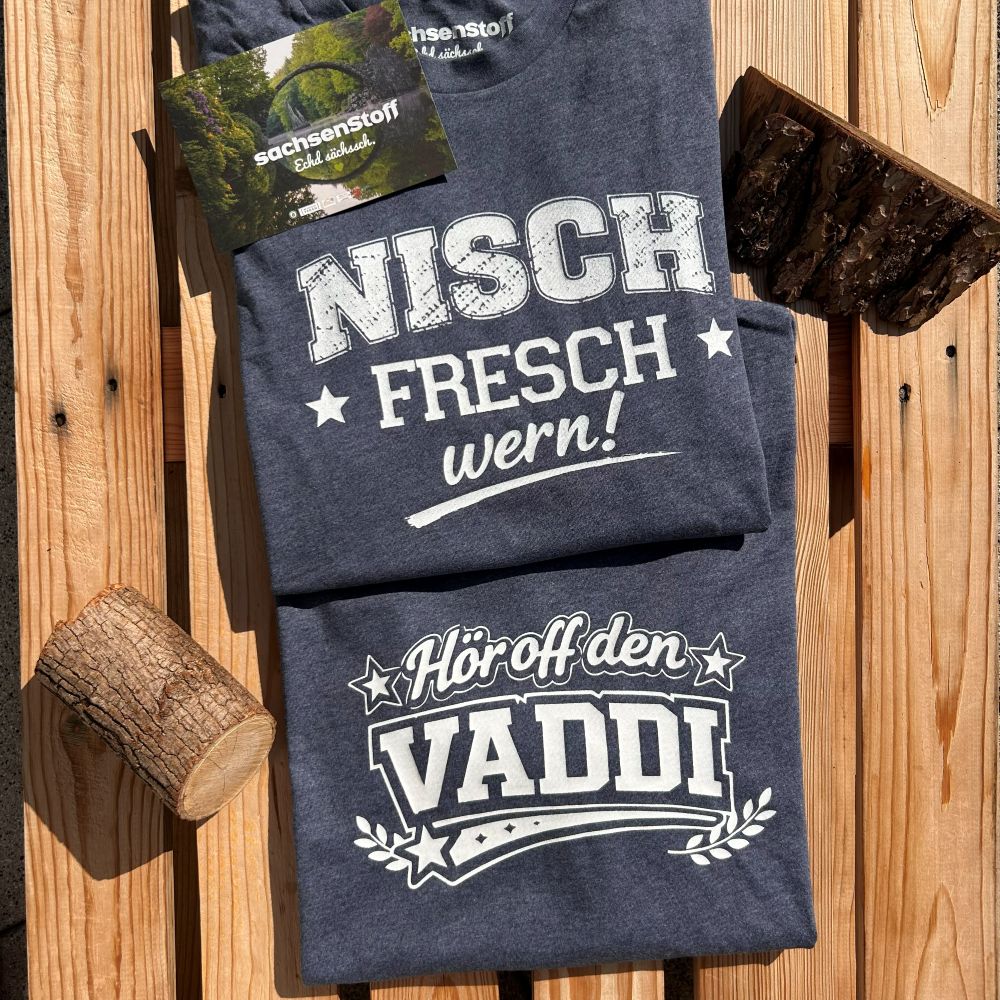 #VADDI Sachsen T-Shirt für Herren | Sächsisches Dialekt Shirt aus Bio-Baumwolle