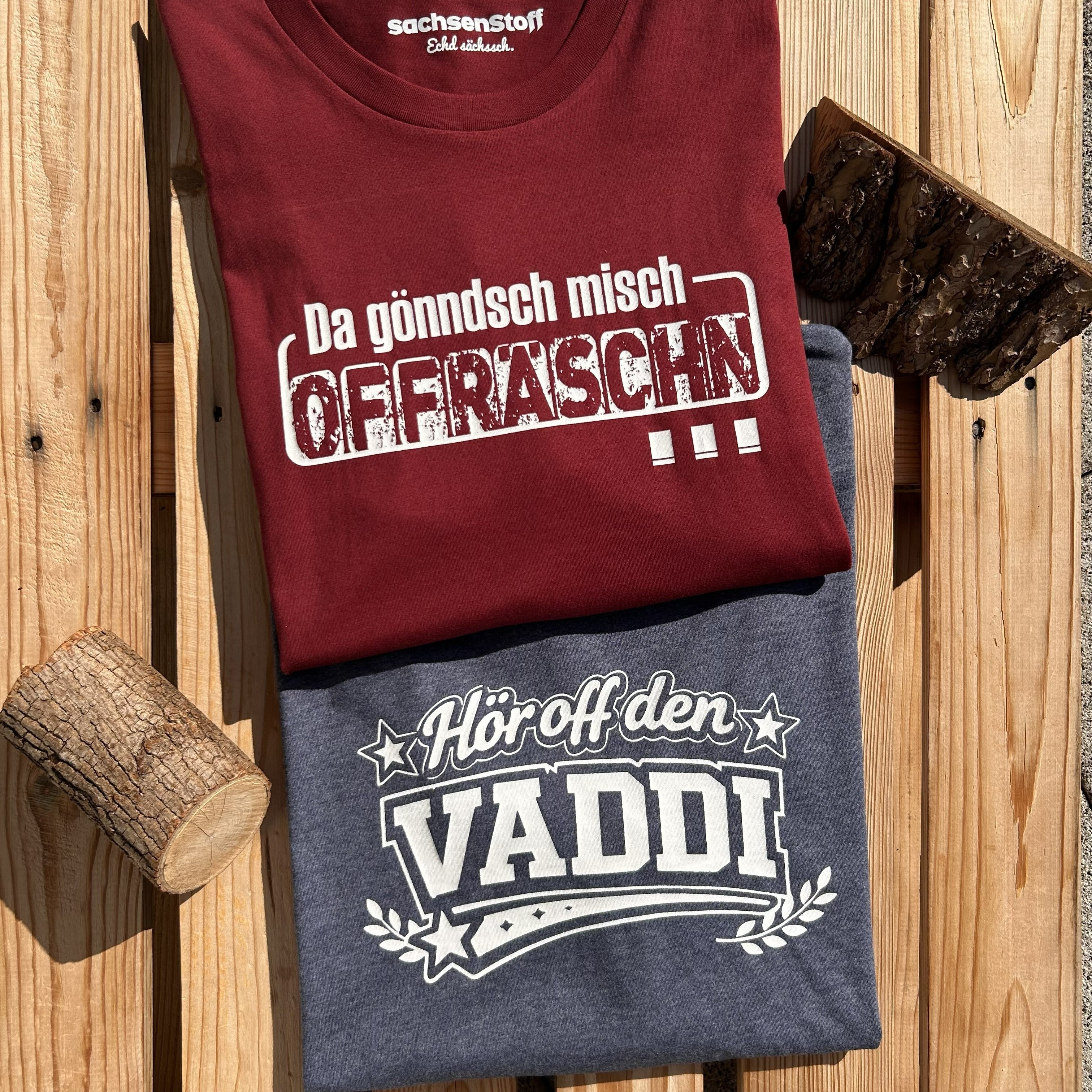 #VADDI Sachsen T-Shirt für Herren | Sächsisches Dialekt Shirt aus Bio-Baumwolle