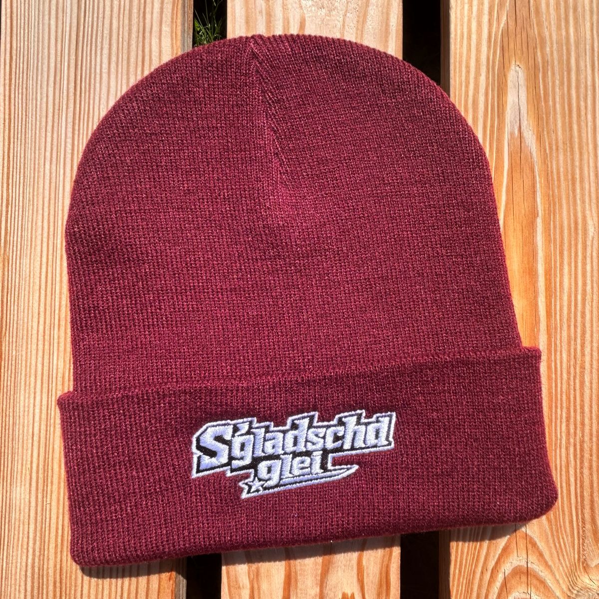 Mütze #S GLADSCHD GLEI Bestickter Sachsen Beanie für Damen & Herren | Sächsische Strickmütze