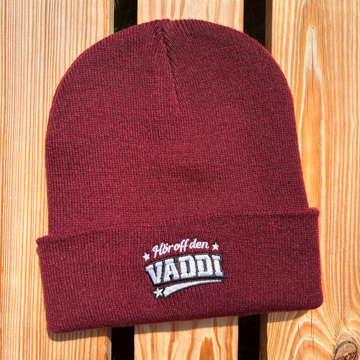 Mütze #VADDI Bestickter Sachsen Beanie für Herren | Sächsische Strickmütze